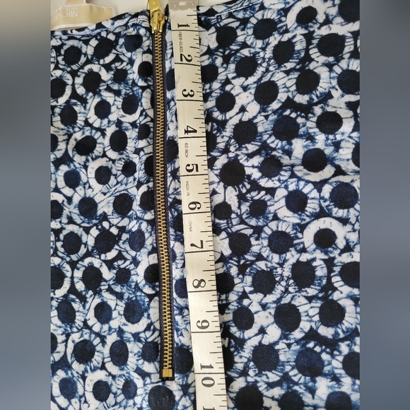 Michael Kors Navy Blue Polka Dot Sunburst Career Wear Office Short Sleeve Dress - Picture 6 of 9